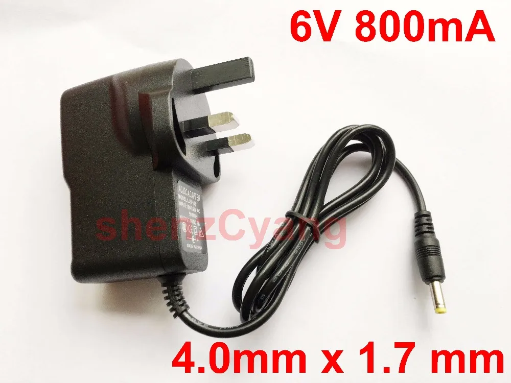 

1PCS 6V 800mA High quality AC 100V-240V Converter Switching power adapter DC 6V 800mA 0.8A Supply UK Plug DC 4.0mm x 1.7mm