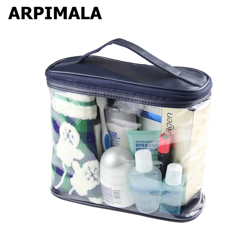 

ARPIMALA Transparent Cosmetic Bags PVC Makeup Bags Travel Organizer Necessary Beauty Case Toiletry Bag Bath Wash Make up Box