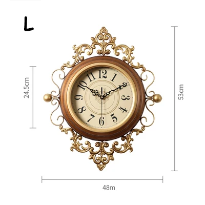 Американские Кованые настенные немой кварцевые часы настенные стикеры украшения гостиной настенные украшения для дома отель гобелен на стену искусство - Цвет: style1--L