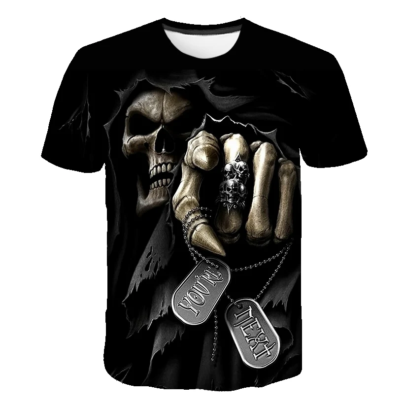 Newest 3D Printed Skulls Pattern T-shirt Summer Fashion Men Tops tee Men Casual Breathable T-shirt O-neck Short Men T-shir - Цвет: 1539