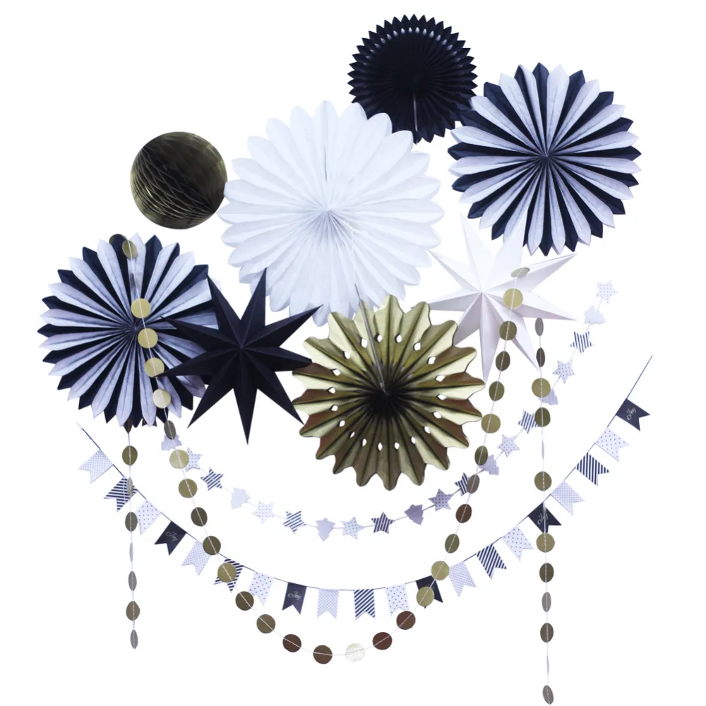 10pcs Paper Decoration Set Paper Rosette (Banners ...
