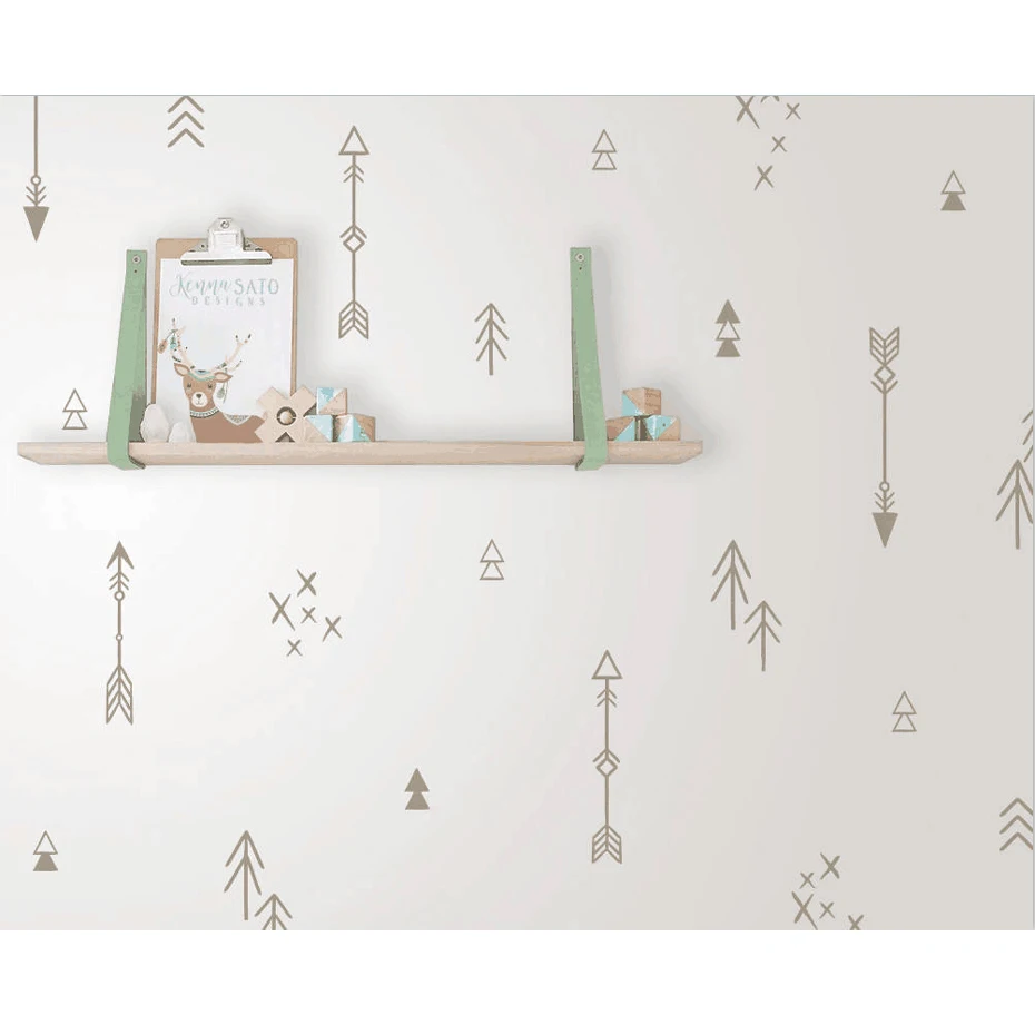 Современные виниловые наклейки для детской комнаты с изображением героев мультфильмов, треугольников и стрел, настенные наклейки для детской спальни, настенные художественные Декорации для дома
