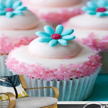 

3D photo wallpaper Aesthetic green cream chocolate bread bedroom bathroom wallpaper living room office lobby mural