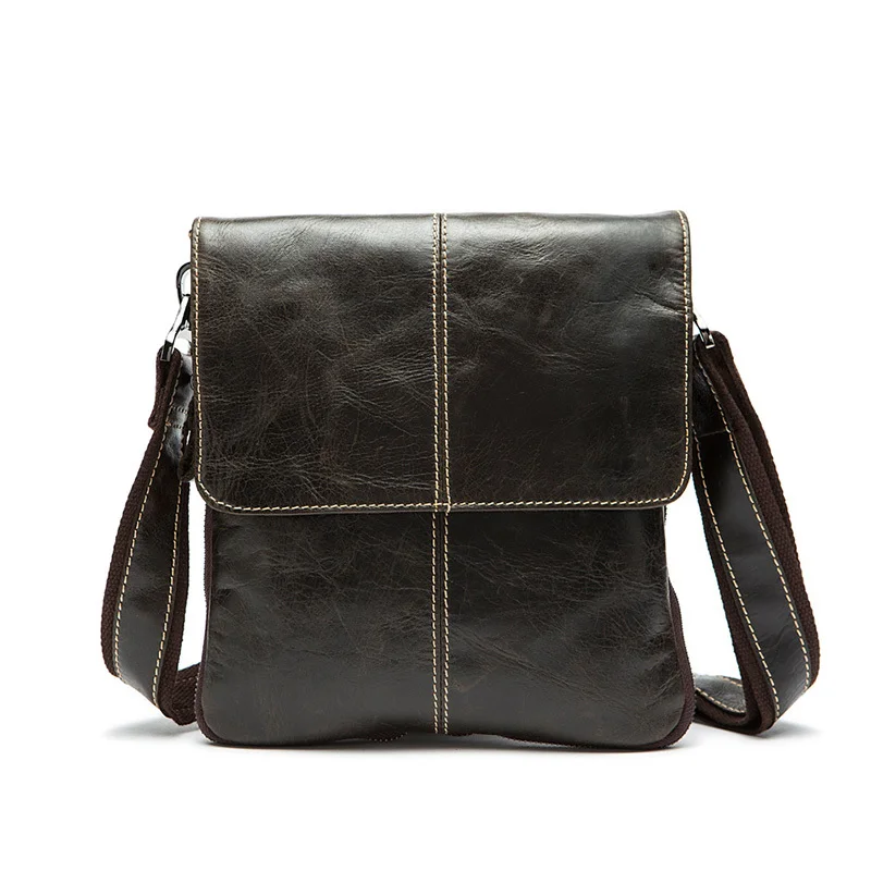 

Genuine Leather Male Bag Fashion Crossbody Crazy Horse Messenger Bag Men Leather Small Casual Brand Designer Tote Shoulder Bag