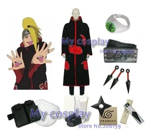 Apparel Naruto Akatsuki Deidara Cosplay Costume With all Apparel Naruto Akatsuki Deidara Cosplay Costume With all