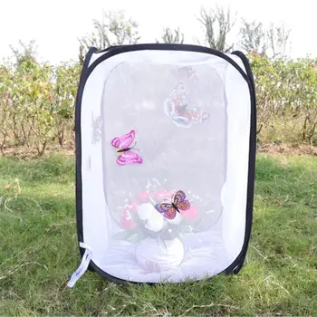 

Outdoor Butterfly Insect Habitat Cage Mesh Cloth Cylindrical Pop-up Cage Fine mesh can prevent from small ants wasps predators