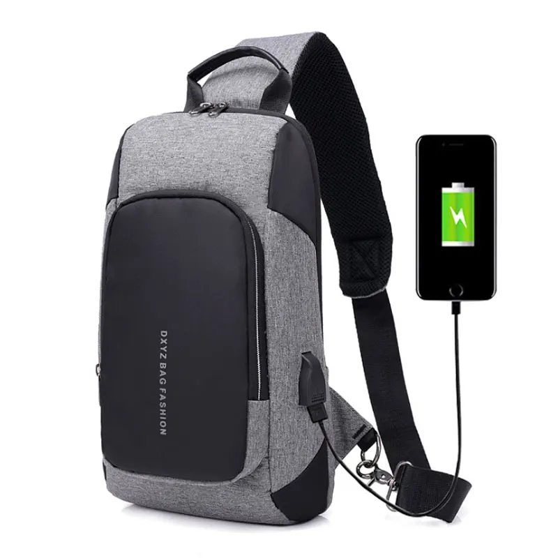 Мужская сумка мессенджер FANSON многофункциональная через плечо с зарядкой