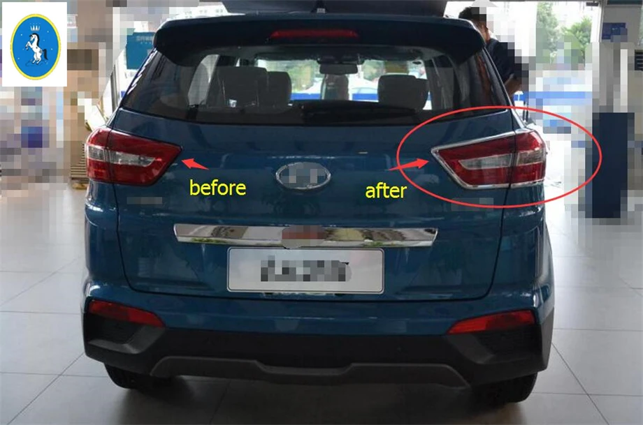 Yimaautotrims авто аксессуары задние фонари багажника лампы украшения крышка отделка 4 шт. ABS для hyundai Creta IX25