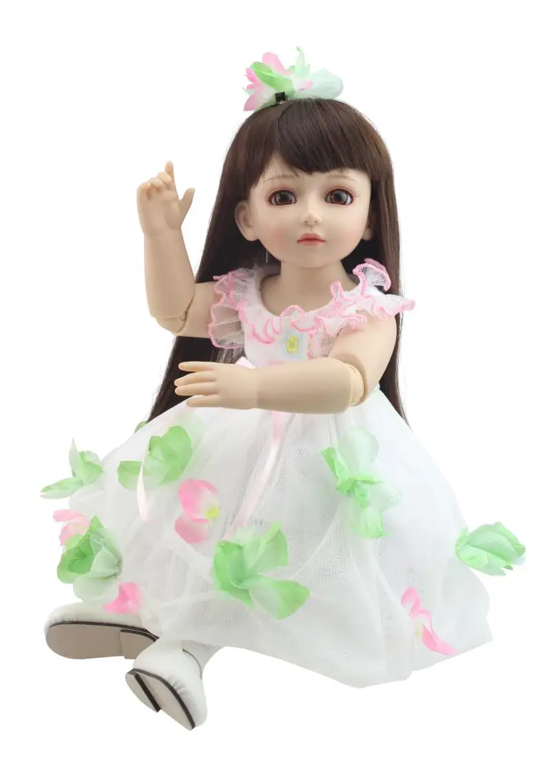 Nicery 16 дюймов 40 см Bjd шарнирная кукла девушка кукла полный Высокий Винил Рождественская игрушка подарок для ребенка белое платье Белая обувь длинные волосы