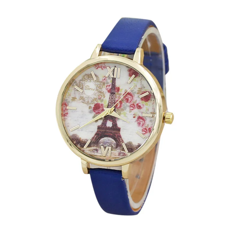 Women's watches with leather bands Eiffel Towe Analog Quartz Movement wrist watches for women clock relogio feminino M14 (4)