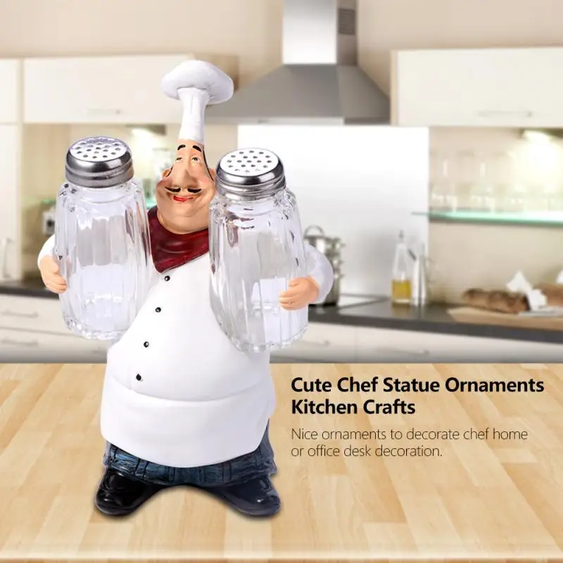 Cute Chef Statue Figurine Ornaments Vintage Home Decor Kitchen