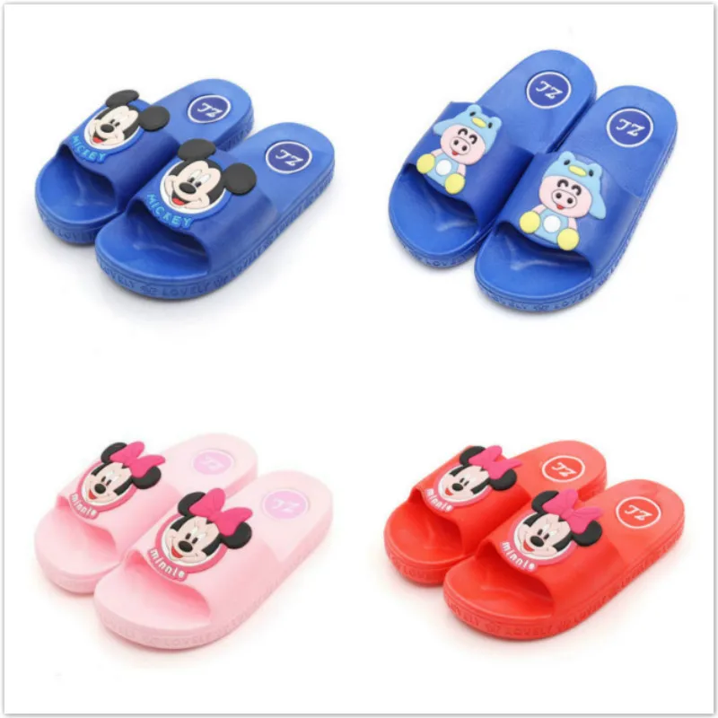 

2019 Fashion New Summer Children Cartoon Mickey Minnie Shoes Baby Boys Girls Slippers Kids Antiskid Slippers Beach Shoes 24-35