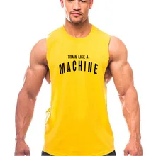 Фитнес жилет майка для мужчин летние хлопковые бег спортивные майки футболка с вилкой