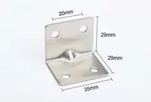 50pcs 29*29*35mm stainless steel angle Corner bracket L shape satin finish frame board shelf support + self-tapping screws KF307