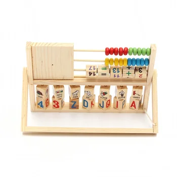 

VE4A Wood Educational Computing Rack Multifunction Flap Children's Educational Toys (Color: Multicolor)