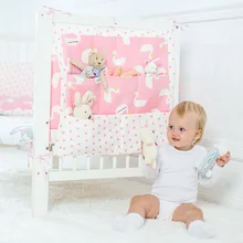 Promotion! muslin tree Brand Baby Cot Bed Hanging Storage Bag ,Crib Organizer 60*50cm Toy Diaper Pocket for Crib Bedding Set