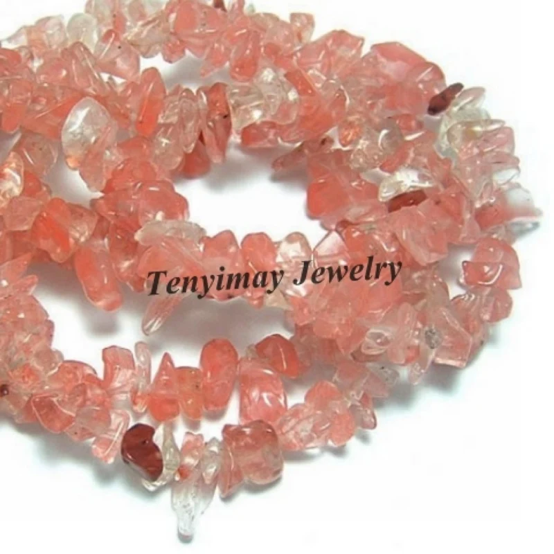 

Free Shipping Gravel Shape Watermelon Red Glass Beads 5 Strands Fit Curtain DIY