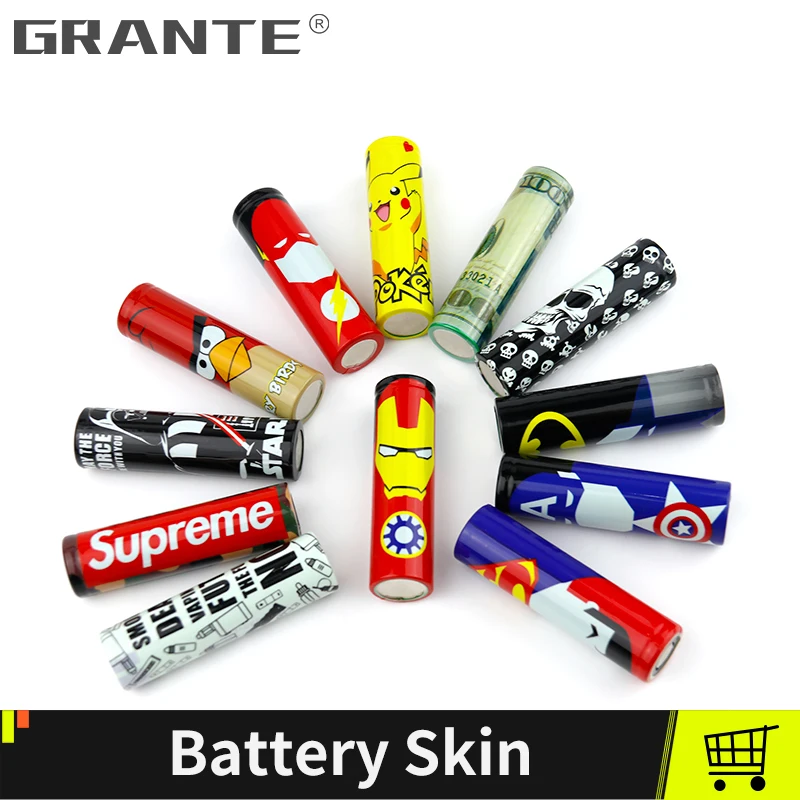 

Grante 18650 Battery Skin Sticker 18650 Battery Skin Wrap Protective Sleeve Vape Electron Cigarettes Accessory 10pcs/Lot