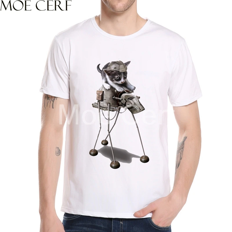 Пространство Кот космонавт в ракетных Дизайн футболка 3D печатных смешно Для мужчин футболка новые летние топы в стиле хип-хоп Повседневное