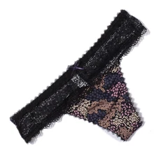 Модные маленькие цветочные сексуальные стринги женские кружевные трусики для молодых девушек