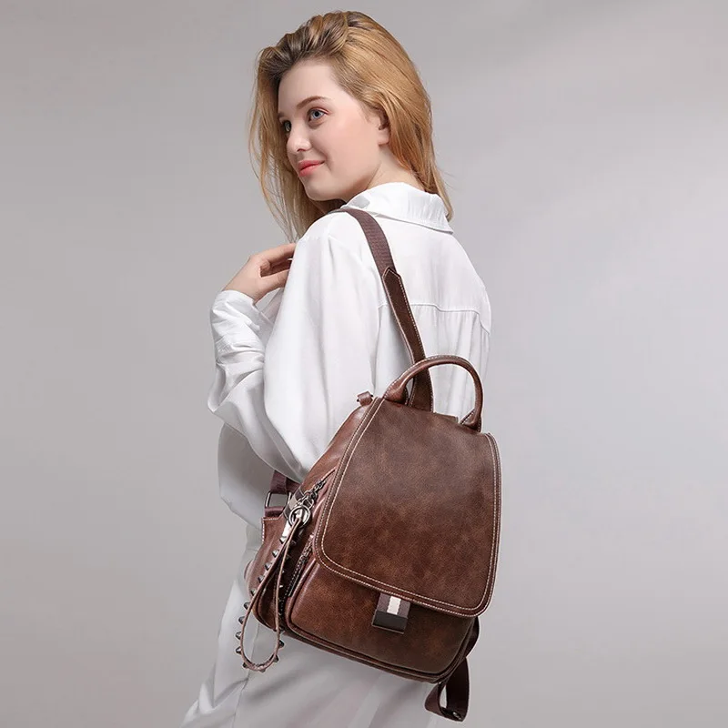 DAEYOTEN ретро сумки с заклепками для женщин рюкзак с защитой от кражи для девочек женские школьные сумки сумка на плечо женские рюкзаки ZM0114