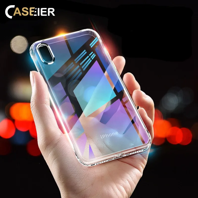 Прозрачный чехол CASEIER для iPhone 11 Pro X XS Max XR мягкие силиконовые чехлы 8 7 6 6s Plus 5 5S SE 2020 |