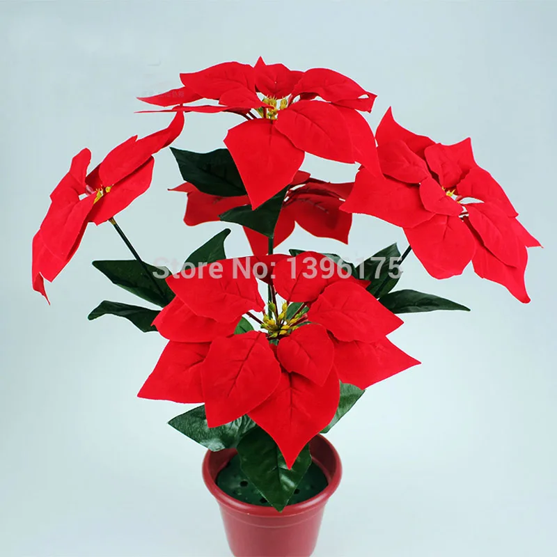Red Cloth Artificial Flowers Real Touch Decorative Crafts For Red Cloth Artificial Flowers Real Touch Decorative Crafts For Christmas Party Wedding Decoration 8 Types Plants In Wreaths