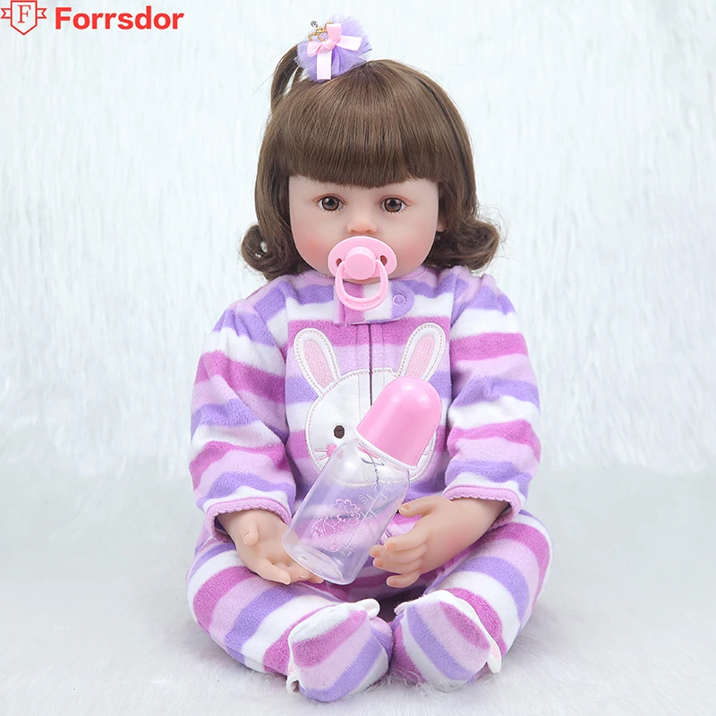Forrsdor 58 см яркая и мягкая силиконовая кукла с фиолетовым силиконовым корпусом