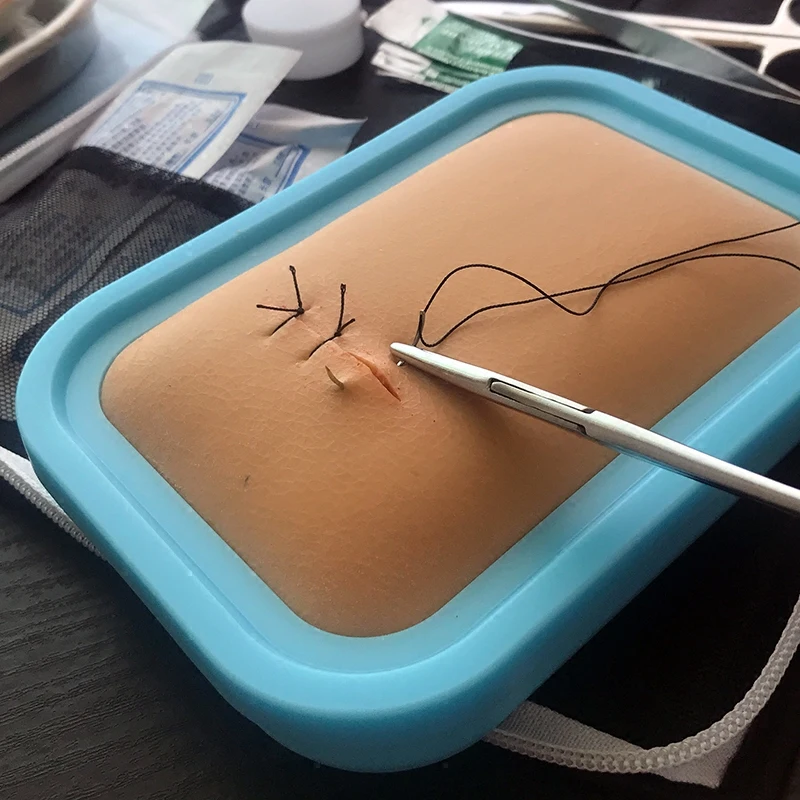 

Surgical suture instrument kit medical Science student tool kit silicone skin suture practice model with needle Anatomical Model