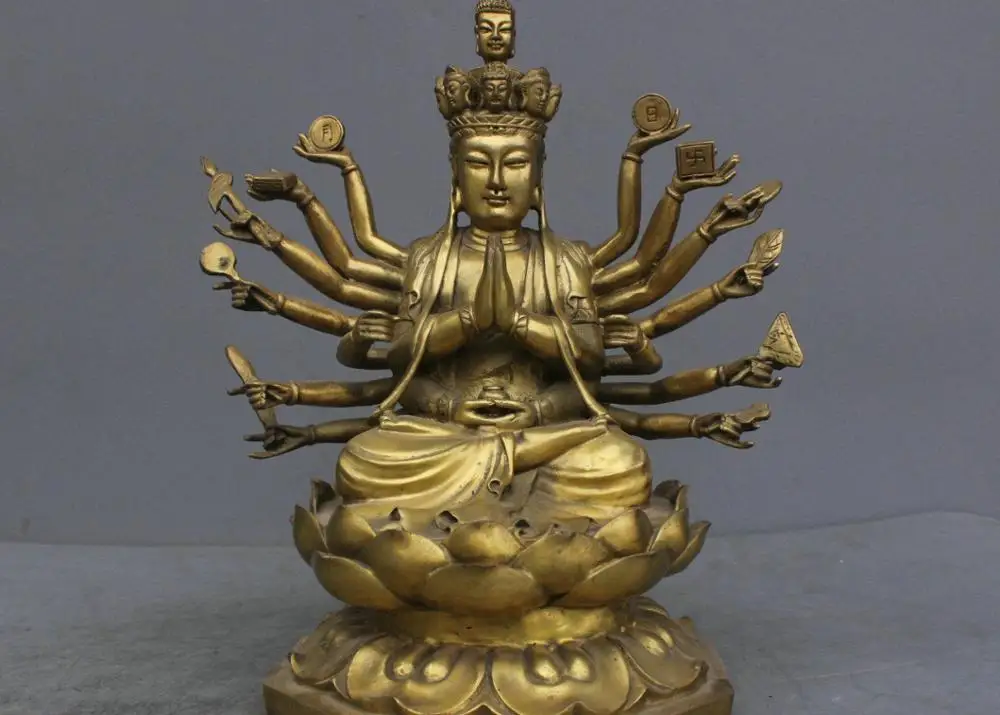 Zm 12 ''Китай тибетская фотостатуя тысяча рук Guan Yin Kwanyin | Дом и сад
