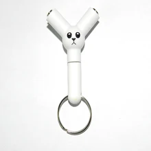 Hot sales couples-3.5-two couples share line Cartoon Panda style audio line Headset Headphone Earphone Splitter FREE SHIPPING