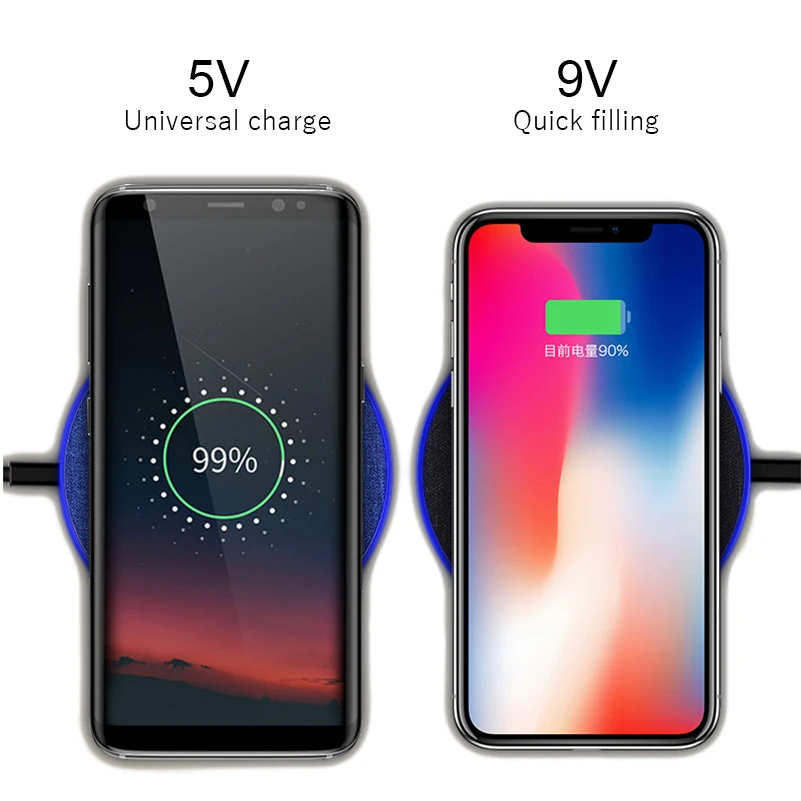 Qi Беспроводное зарядное устройство для samsung S9 S9+ S8 10 Вт быстрая Беспроводная зарядная панель для iPhone XR X XS Max 8 Plus Xiaomi Qi зарядная панель