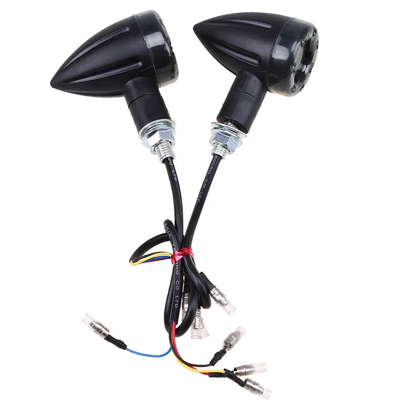 JX-LCLYL 1Pair Red+Amber Motorcycle Bullet LED Turn Signal Indicator Light for Harley