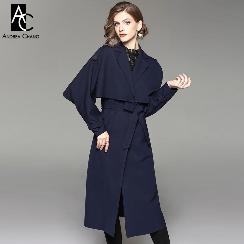 autumn winter woman trench orange dark turquoise navy blue long trench