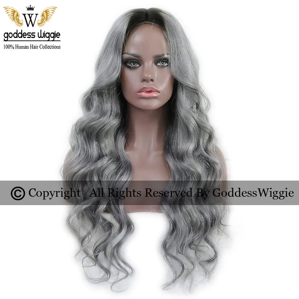 7A 180 Density Remi Silver Grey Straight Lace Wigs Human Remi Hair Lace