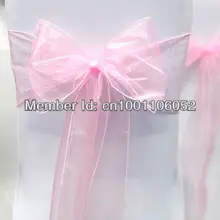 25 шт. бледно-розовый "(20 см) W x 108"(275 см) L прозрачные вырезки из органзы, Банкетный стул для свадебной вечеринки, органза с бантом