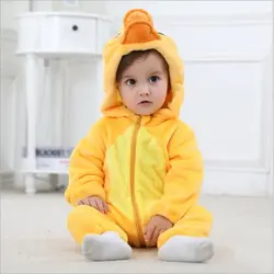 Детские комбинезоны с Микки Маусом одежда новорожденный ребенок мультфильм пижамы Теплые Зимние Животные пижамы милые животные