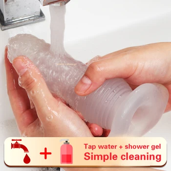 Anal Sex Penis Sleeve Sex Toys for Adults Men Gay Crystal Transparent Cock Sleeve Soft Anal Plug Safe Sex Erotic Products 6