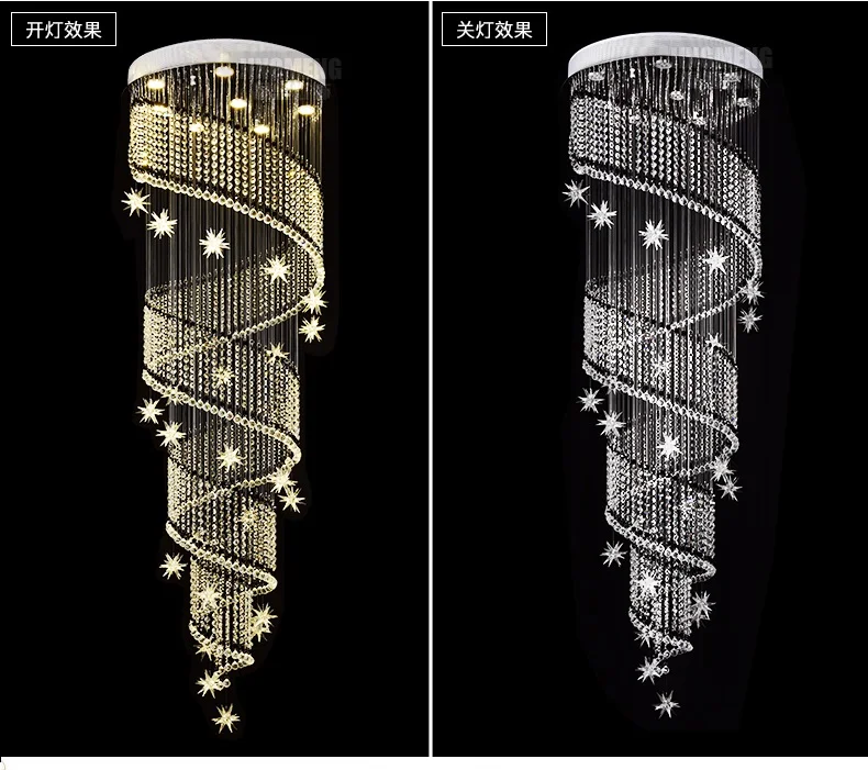 Современный светодиодный хрустальный подвесной светильник для гостиной, гостиничного зала, подвесные светильники, большие светильники для лестницы, подвесное освещение в скандинавском стиле