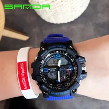 Male Sport Military Wristwatches 2016 New SANDA Watches Men Luxury Brand 3ATM 30m Dive LED Digital