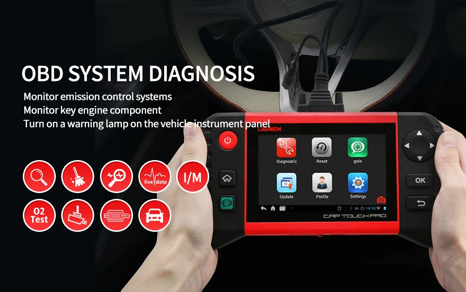 LAUNCH CRP Touch Pro автомобильный диагностический инструмент полная система Диагностика сканер автоматический сканирующий тестер инструменты Диагностика сброса тормозного масла DPF