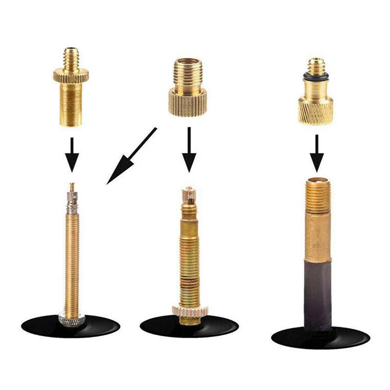 Bike Valve Adapters Accessories Copper Replacement Connector Spare Attachable Bicycle Air Nozzle Pump