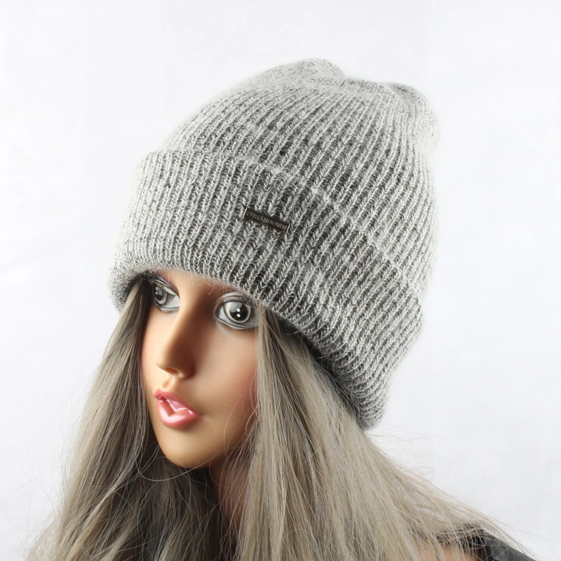 2022 New Winter Hat For Women Real Rabbit Fur Knitted Beanie Ladies Thick Warm Angora Wool Hat Female Skullies Beanies 5
