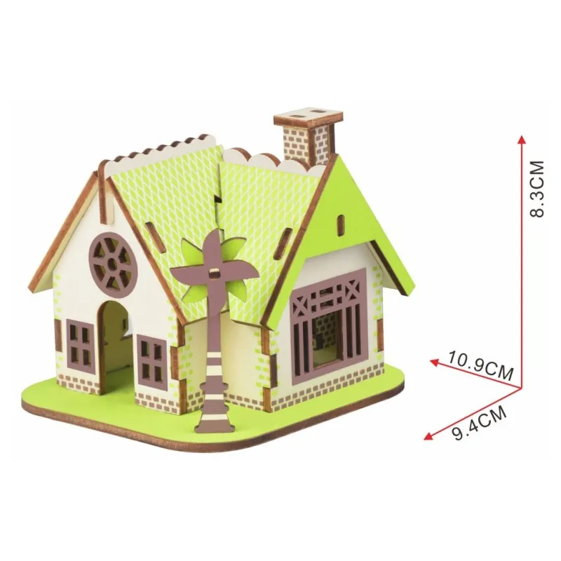 DIY 3D деревянная игрушка-головоломка деревянный дом модель Buliding сборные развивающие игрушки креативные Пазлы игрушки для детей детские подарки
