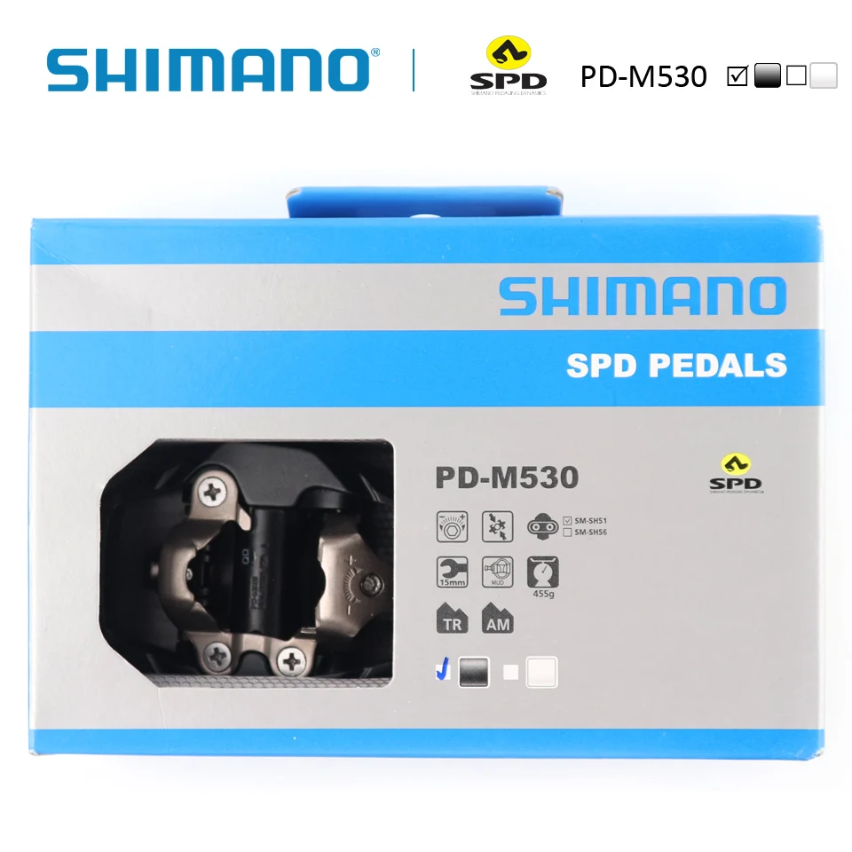 SHIMANO PD-M530 педаль SPD MTB Горный XC бесклипсовый велосипед с SM-SH51 бутсы идеально подходят для трассы и горного велосипеда