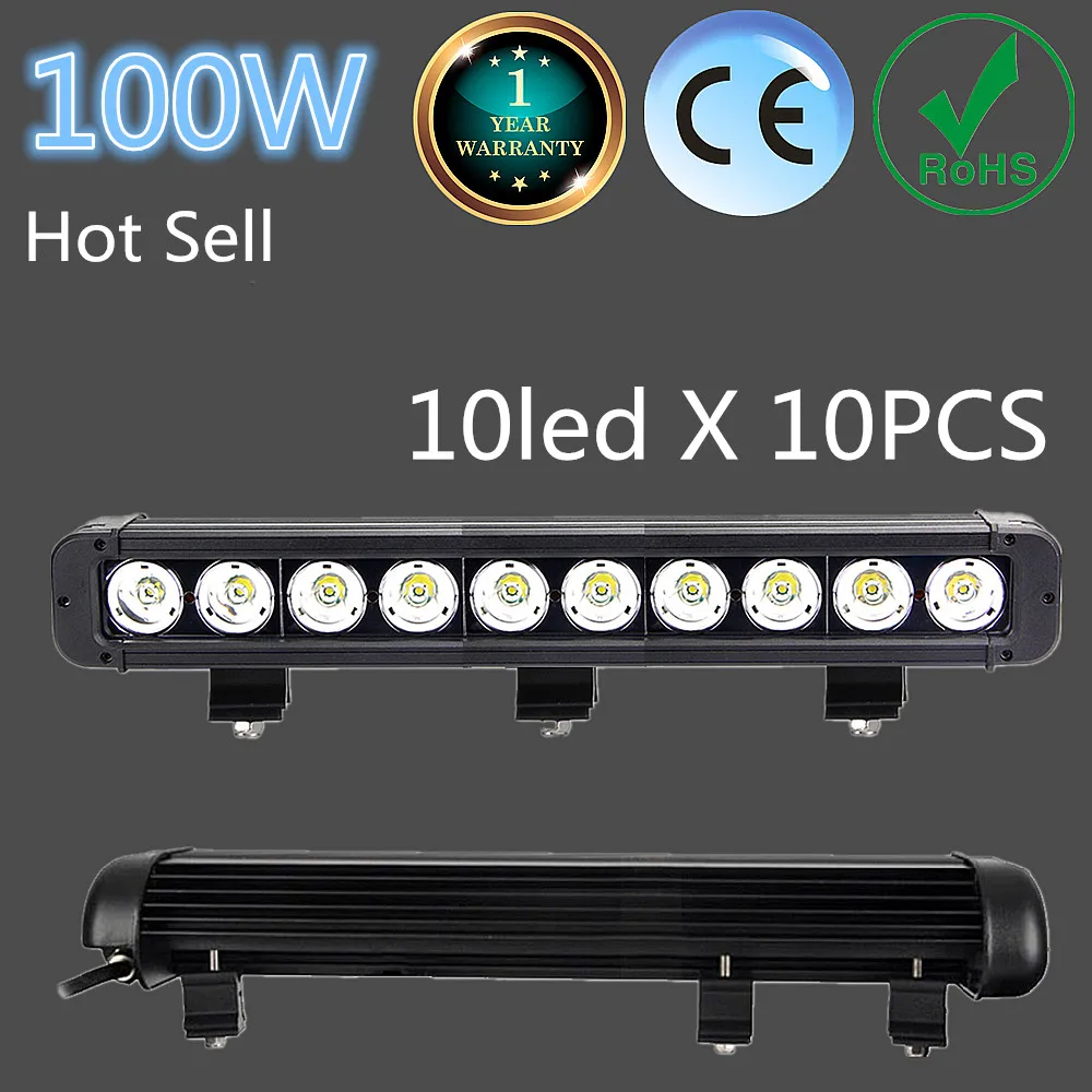 

100W Single Row Off Road LED Light Bar Work Lights 12V 24V Tractor Work Fog Lamp For Jeep Truck 4X4