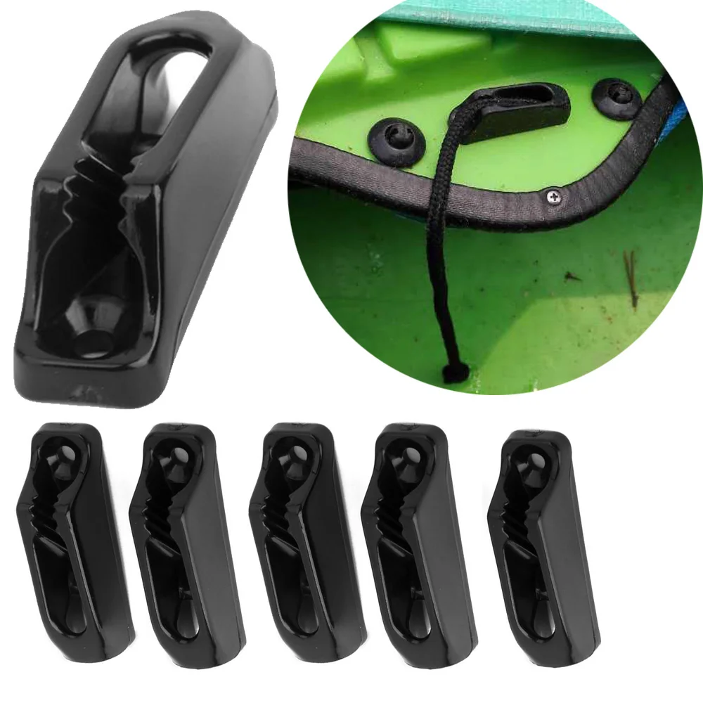 

6PC Canoe Kayak Cord Lock Rudder Skeg Control Cordlock Nylon Self-lock Rope Cord Tensioner Runner Anchor Jam Cleat 6PCs