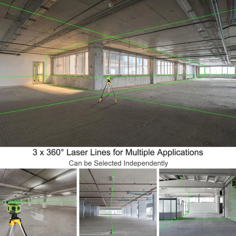 US $261.74 Huepar Electronic Self Leveling 3d Green Beam Laser Level 3x360 Cross Line Three Plane Leveling Alignment Dual Slope Function
