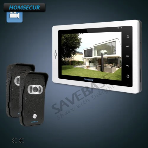 

HOMSECUR 7" Wired Video Door Phone Intercom System with Black Camera + Dual-Way Intercom