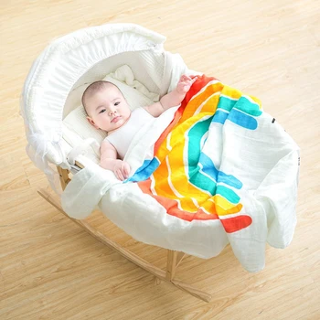 

120*110 Muslin 100% Cotton Baby Swaddles Soft Newborn Blankets Bath Gauze Infant Wrap sleepsack Stroller Cover Play Mat Muselina